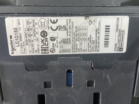 كنتاكتور 100حصان - 150 أمبير - 75 كيلوواط شنايدر - LC1 D150P7 Contactor 3P 150 A 100 HP 75 KW1 NO 1 NC- Schneider
