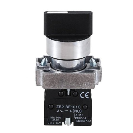 سليكتور1-0-2  مفتاح 1-0-2 - Selector Switch 3-Position Latching 2-NO Contact 22mm